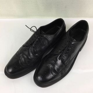 70s-80s?/フエルトタン/Vintage/ビンテージ【9.5D/27.0/〈黒/BLACK/ブラック】ロングウイングチップ/シューズ/本革/グッドイヤー製法/管NO.ZA-152 #BUZZBERG(ドレス/ビジネス)