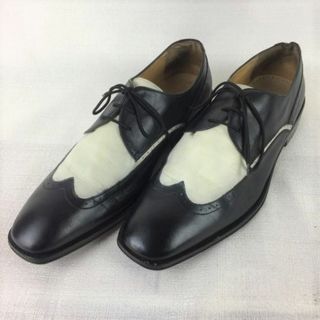 JOHNSTON＆MURPHY ジョンストン＆マーフィー【10.5　28.0-28.5〈黒/BLACK/ブラック〉×白】スペクテイター/ウイングチップ/メンズ/菅NO.メZA-10 #BUZZBERG(ドレス/ビジネス)