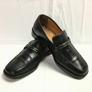 サルヴァトーレフェラガモ(Salvatore Ferragamo)の試着交換OK！サルヴァトーレフェラガモ　6.5EEE　24.5-25.0　イタリア製　スリッポンシューズ　ローファー　ビジネス〈黒/BLACK/ブラック〉メンズ/〕菅NO.WZE-42 #BUZZBERG(スリッポン/モカシン)