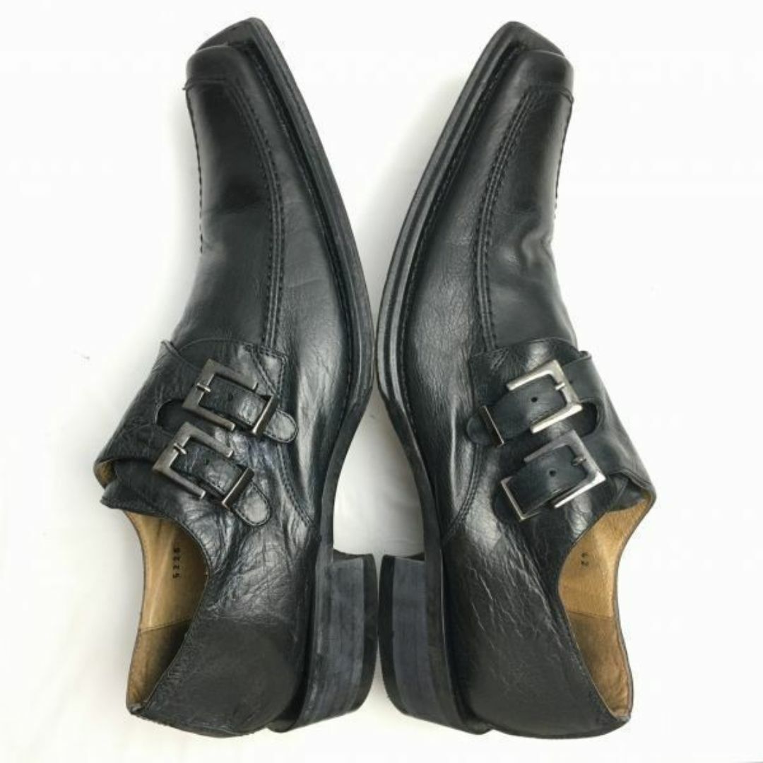 試着交換OK！NEX-TECH　ネクステック【size42　27.0〈黒/BLACK/ブラック】イタリア製　ダブルモンクストラップ 　ヒール高め　シューズ/メンズ/菅NO.ZC-172 #BUZZBERG メンズの靴/シューズ(ドレス/ビジネス)の商品写真