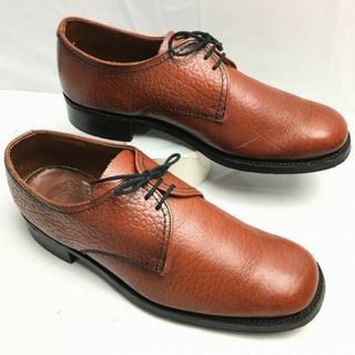 70s-80s頃?イングランド製　Vintage/ビンテージ　BRUNE　プレーントゥ　ビジネスシューズ　茶　サイズ25.0-26.0相当　管NO.ZD-148 #BUZZBERG