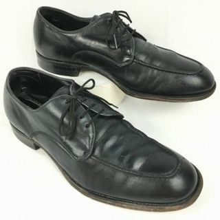 80s以前USA Vintage/ビンテージ?　オールレザー/グッドイヤー　Uチップ/ビジネスシューズ〈黒/BLACK/ブラック〉　サイズ9.5D/B：27.0-27.5程度　管NO.ZE-181 #BUZZBERG(ドレス/ビジネス)