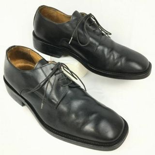 Carmiston　高級 Vintage/ビンテージ品　イタリア製　オールレザー　ハンドクラフト　プレーントゥ〈黒/BLACK/ブラック〉　サイズ40/25.0程度　管NO.ZG-166 #BUZZBERG(ドレス/ビジネス)