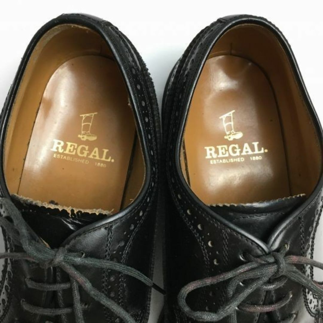 REGAL(リーガル)のREGAL　リーガル　重厚ソール高級モデル　ウイングチップ　ビジネスシューズ　黒　サイズ25.5　管NO.ZF-65 #BUZZBERG メンズの靴/シューズ(ドレス/ビジネス)の商品写真