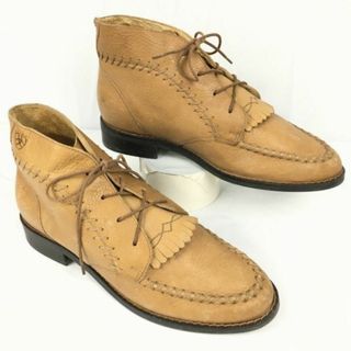 ARIAT/アリアット　本革ハンドメイド　ウエスタン　キルトショートブーツ　サイズ7M　レディース24.0程度　茶/ブラウン　管No.ZA-406 #BUZZBERG(ブーツ)