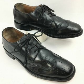 BOSTONIAN/ボストニアン　ウイングチップ　高級オールレザーシューズ〈黒/BLACK/ブラック〉　サイズ7M　25.0程度　管NO.ZH-84 #BUZZBERG(ドレス/ビジネス)