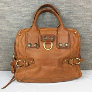 Chloe'/クロエ　レザー　イタリア製　ハンド/ミニボストンバッグ　ブラウン/茶/BROWN〉キャメル/bag〕菅NO.YB25-6 #BUZZBERG(ハンドバッグ)