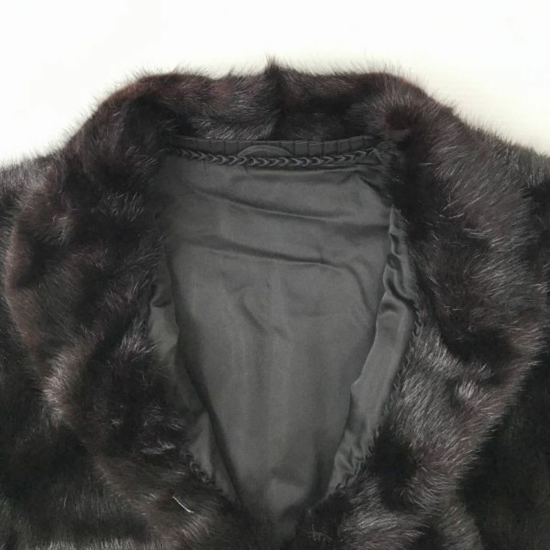 ブラックミンク/本毛皮コート【レディース15号/黒】◆XBF873 #BUZZBERG レディースのジャケット/アウター(毛皮/ファーコート)の商品写真