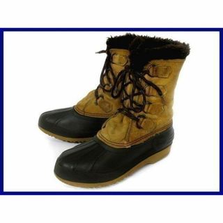 ソレル(SOREL)のカナダ製/ビンテージ品★SOREL/ソレル【WOS7/23.5-24.5/茶色】本革使用/インナー付き/高級スノーブーツ◆X3@T07 #BUZZBERG(ブーツ)