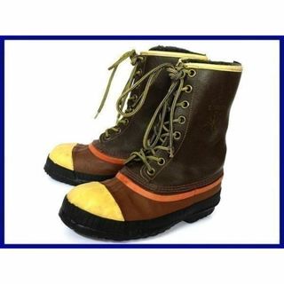 ソレル(SOREL)のカナダ製/ビンテージ品★SOREL/ソレル【23.5-24.5/暗茶】スチールトゥ/本革使用/インナー付き/高級スノーブーツ◆X3@R44 #BUZZBERG(ブーツ)