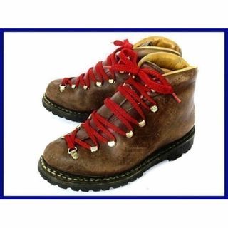 70s-80s頃?ビンテージ/Vibram Roccia Block/3段表記ビブラムソール【5/23.5-24.0/暗茶】本革トレッキングブーツ/中級山岳/登山靴◆X3@Q89 #BUZZBERG(ブーツ)