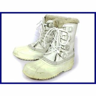 ソレル(SOREL)のカナダ製/ビンテージ品★SOREL/ソレル【WOS7/23.5-24.5/白】本革使用/インナー付き/高級スノーブーツ◆X3@W84 #BUZZBERG(ブーツ)