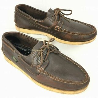 パラブーツ(Paraboot)の試着交換OK！Paraboot/パラブーツ　size27.0-28.0程度　デッキシューズ/レザーシューズ　ダークブラウン/茶/BROWN〉焦げ〈ブラウン/茶/BROWN〉管NO.WZD-189 #BUZZBERG(ブーツ)