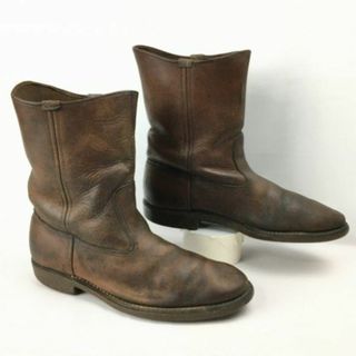 レッドウィング(REDWING)のビンテージ/Vintage 　REDWING/レッドウィング CORK コルクソール　本革ミドルブーツ　size8.5B 　25.5-26.5程度　ダークブラウン/茶/BROWN〉管No.WL24 #BUZZBERG(ブーツ)