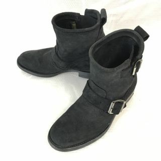 MAYURA/マユラ★スエード/本革/グッドイヤー製法/ショート丈エンジニアブーツ【37/23.0-23.5/黒/BLACK】/Shoes◆WB79-5 #BUZZBERG(ブーツ)