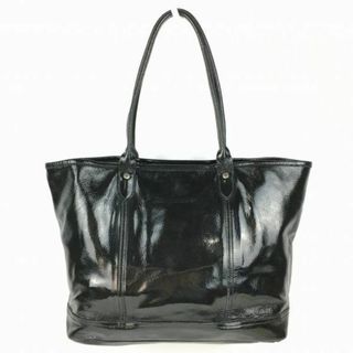 LONG CHAMP/ロンシャン　トートバッグ〈黒/BLACK/ブラック〉エナメル加工/bag〕菅NO.WB7-24 #BUZZBERG(ハンドバッグ)