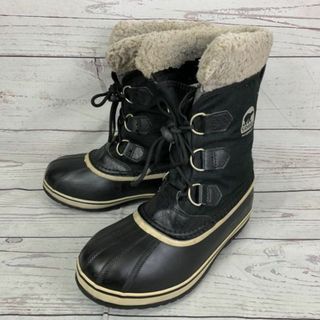 ソレル(SOREL)のカナダ名門★SOREL/ソレル★防水/スノーブーツ【24.0/黒】インナー付/ウォータープルーフ/キャンバス地◆WB6-04 #BUZZBERG(ブーツ)