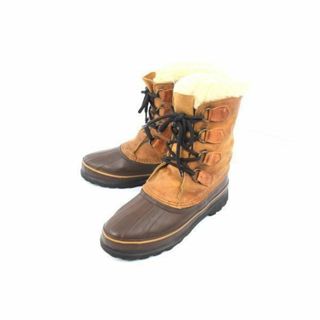 ソレル(SOREL)のカナダ製ビンテージ★ソレル/SOREL★ハイテク防水/インナー付き/本革スノーブーツ24.5茶◆WB1-07 #BUZZBERG(ブーツ)