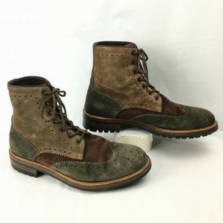 イタリア製　Dsquared2ディースクエアード　size41　25.5-26.0程度　スエード本革ミドルブーツ　ウイングチップ　管No.WA148 #BUZZBERG(ブーツ)