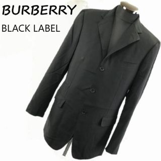 バーバリー(BURBERRY)のBURBERRY/BLACK LABEL　三陽商会製　総裏地　ウール/テーラードジャケット　サイズ40R　メンズM-L〈黒/BLACK/ブラック〉　　管NO. W7-005 #BUZZBERG(テーラードジャケット)