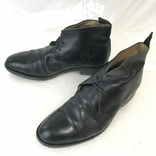 YANKO/ヤンコ★オールレザー/本革/チャッカブーツ/ショートブーツ【7/25.5-26.0/黒/BLACK】マヨルカ島/ビンテージ/Vintage/boots/Shoes◆pWB92-10 #BUZZBERG(ブーツ)
