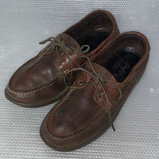 パラブーツ(Paraboot)のパラブーツ デッキシューズ モカシン サイズ8 26.5cm程度 茶◆is5-13 #BUZZBERG(ブーツ)