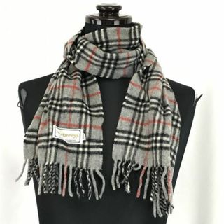 バーバリー(BURBERRY)の90sVintage★Burberrys/バーバリー★カシミア/マフラー/ストール【108×22/Gray/グレー/チェック柄】cashmere/Scarf◆CM48 #BUZZBERG(マフラー/ショール)