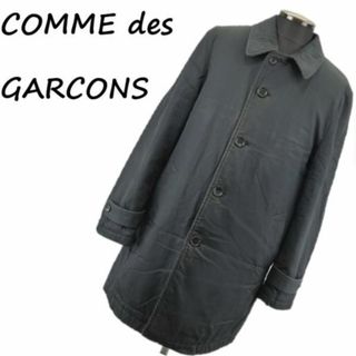 コムデギャルソン(COMME des GARCONS)のコムデギャルソン　ステンカラーコート（ウール裏地）　sizeM〈黒/BLACK/ブラック〉縫製責任者タグ付き正規品　メ859 #BUZZBERG(ステンカラーコート)