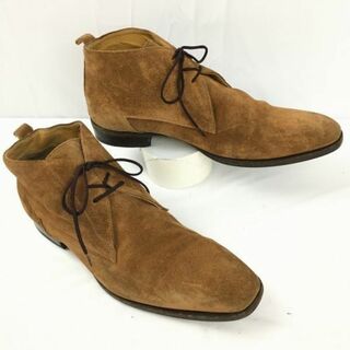 Di Paolo ディ・パオロ【8/26.5】イタリア製　職人ハンドメイド　高級スエードチャッカブーツ〈ブラウン/茶/BROWN〉boots/メンズ/men's Boots/Shoes〕菅No.A64 #BUZZBERG(ブーツ)