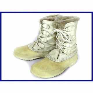 ソレル(SOREL)のカナダ製/ビンテージ品★SOREL/ソレル【24.5-25.5/白】本革使用/インナー付き/高級スノーブーツ◆3@Y78 #BUZZBERG(ブーツ)