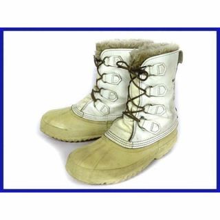 ソレル(SOREL)のカナダ製/ビンテージ品★SOREL/ソレル【24.5-25.5/白】本革使用/インナー付き/高級スノーブーツ◆3@X43 #BUZZBERG(ブーツ)