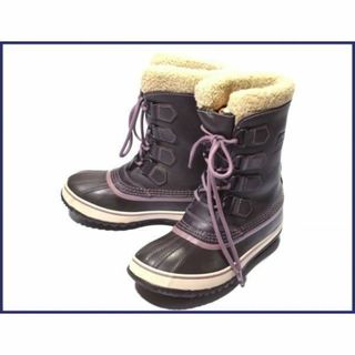 ソレル(SOREL)のカナダ製★ソレルSOREL★インナー付き/防水加工/本革スノーブーツ21.5紫系◆-o52 #BUZZBERG(ブーツ)