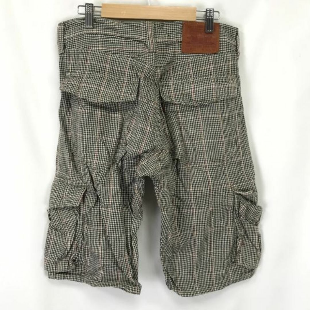 リーバイス★503/千鳥格子柄/ハーフパンツ【メンズ31インチ/股下34cm/革パッチ/ベージュ/beige】Pants/Trouser◆cBH681 #BUZZBERG メンズのパンツ(ショートパンツ)の商品写真