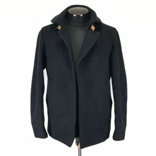 ボタンなし特価★エディフィス/EDIFICE★裏地キュプラ/100％ウールコート【44/メンズS/紺/navy】Coat/Jacket/Jumper◆zBH623 #BUZZBERG(ステンカラーコート)