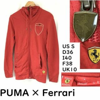 希少★PUMA ×フェラーリ/Ferrari★フルジップ/スウェットジャケット【レディースM/メンズXS程度/red/ハイネック】Tops/Jumper◆cBH619 #BUZZBERG(スウェット)