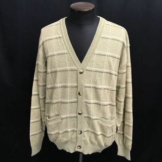 タグ付新古品/日本製★LORDY★麻35%混/長袖カーディガン【メンズL/薄抹茶色/light brown】cardigan◆cBH624 #BUZZBERG(カーディガン)