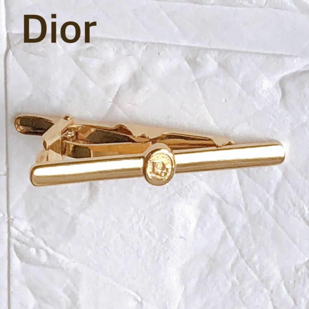 高級　Dior クリスチャンディオール　ネクタイピン　ロゴ　ゴールド タイバー メンズのファッション小物(ネクタイピン)の商品写真