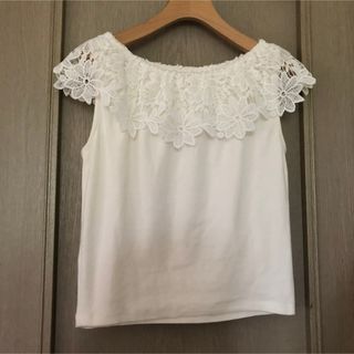 【BE RADIANCE】レース カットソー オフショルダー 細リブ トップス 