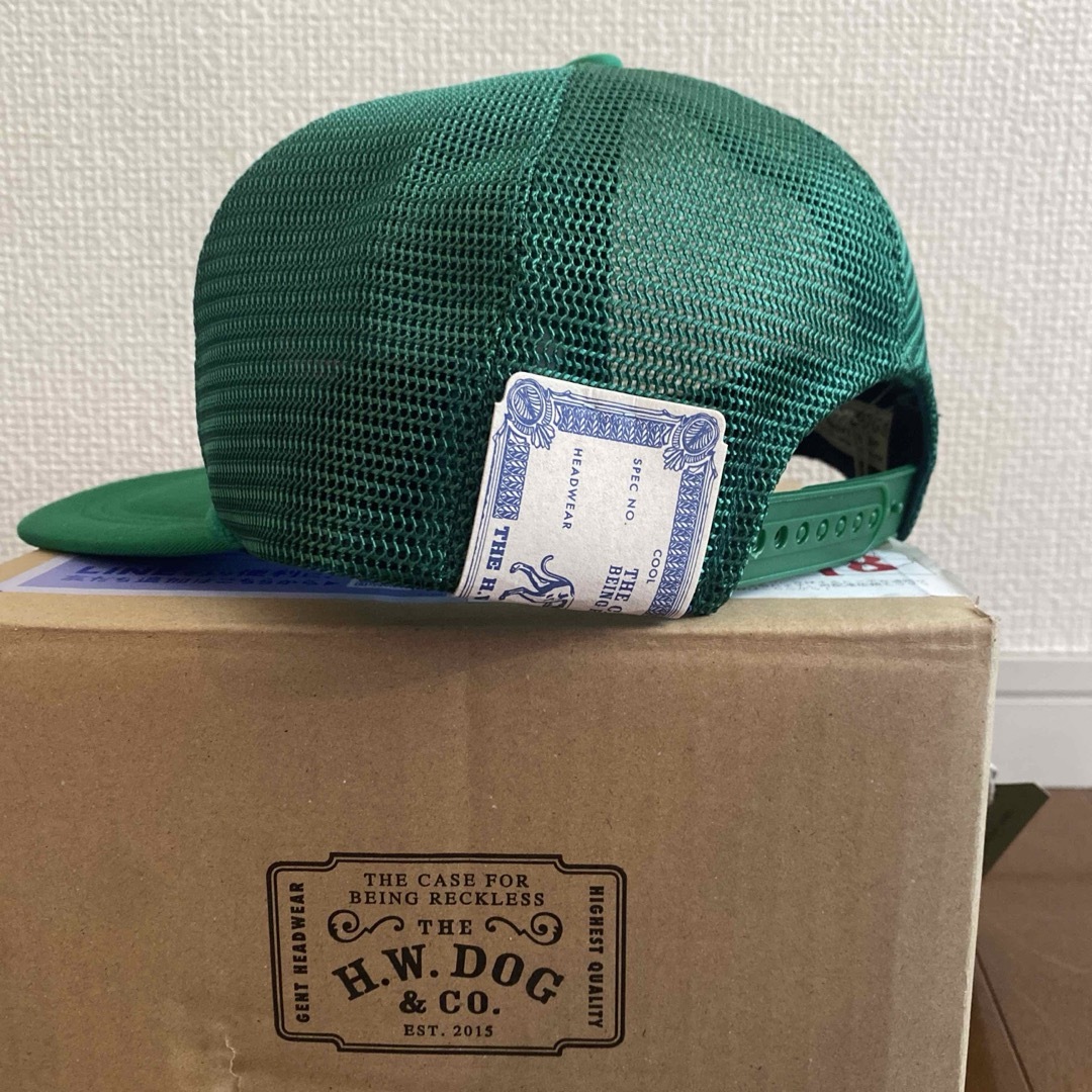 THE H.W. DOG & CO.(ザエイチダブリュドックアンドコー)のTHE H.W.DOG&CO.COTTON MESH CAP GREEN メンズの帽子(キャップ)の商品写真