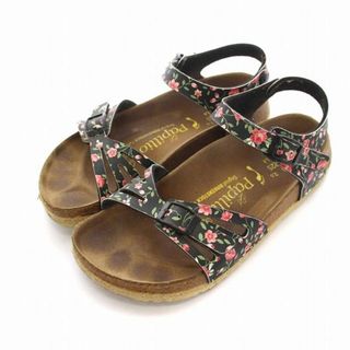 ビルケンシュトック(BIRKENSTOCK)のビルケンシュトック BALI フラワー 花柄 サンダル ストラップ 35 黒(サンダル)