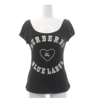 バーバリーブルーレーベル(BURBERRY BLUE LABEL)のバーバリーブルーレーベル ロゴ Tシャツ カットソー 半袖 38 黒 ブラック(カットソー(半袖/袖なし))