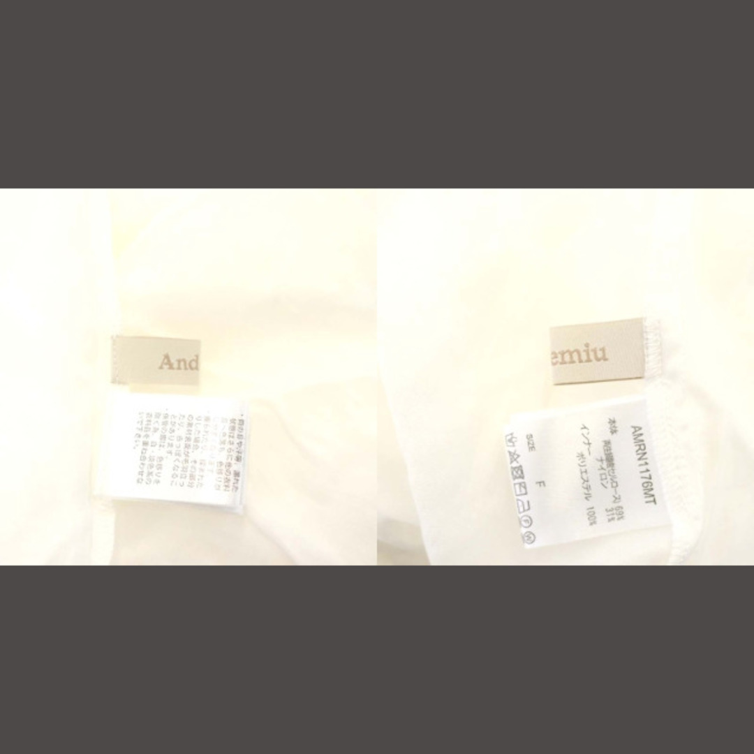 Andemiu(アンデミュウ)のアンデミュウ ワンピース ロング 五分袖 ベルト付き インナー付き F 白 レディースのワンピース(ロングワンピース/マキシワンピース)の商品写真