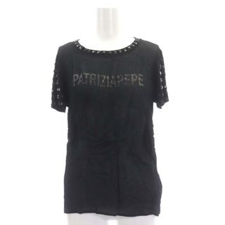 パトリツィアペペ(PATRIZIA PEPE)のパトリツィアペペ Tシャツ カットソー 半袖 シアー スタッズ 装飾 0 黒(Tシャツ(半袖/袖なし))