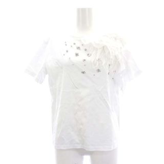 パトリツィアペペ(PATRIZIA PEPE)のパトリツィアペペ Tシャツ カットソー 半袖 装飾 ビジュー コットン 0 白(Tシャツ(半袖/袖なし))