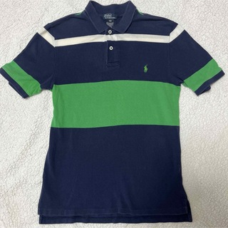 ラルフローレン(Ralph Lauren)のラルフローレン コットン ポロシャツ　太ボーダー　160 紺　緑　白(Tシャツ/カットソー)
