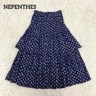 ネペンテス(NEPENTHES)のNEPENTHES    ネペンテス　フラワープリントティアードスカート　綿(ロングスカート)