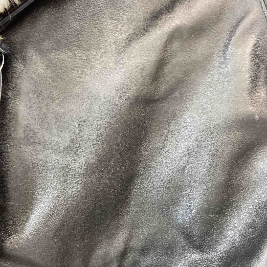 STRAN IDEA  レディース レザージャケット キルトライナー付き 襟ファー ブラック イタリア製 レディースのジャケット/アウター(ロングコート)の商品写真