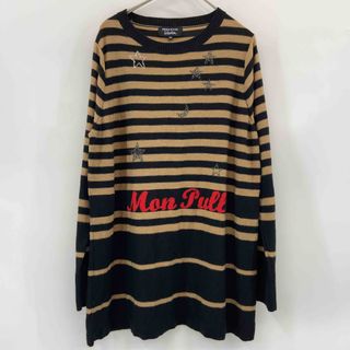 ソニアリキエル(SONIA RYKIEL)のSONIA RYKIEL ソニアリキエル レディース ニット/セーター ボーダー ブラック/ブラウン ラインストーン付き(ニット/セーター)