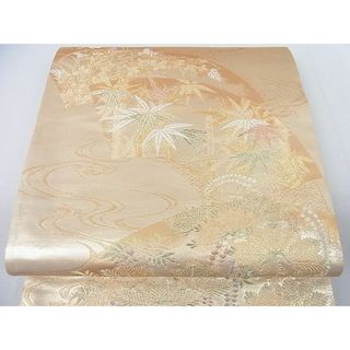 平和屋2◎六通柄袋帯　地紙草花文　金糸　逸品　DAAA7609sf(帯)