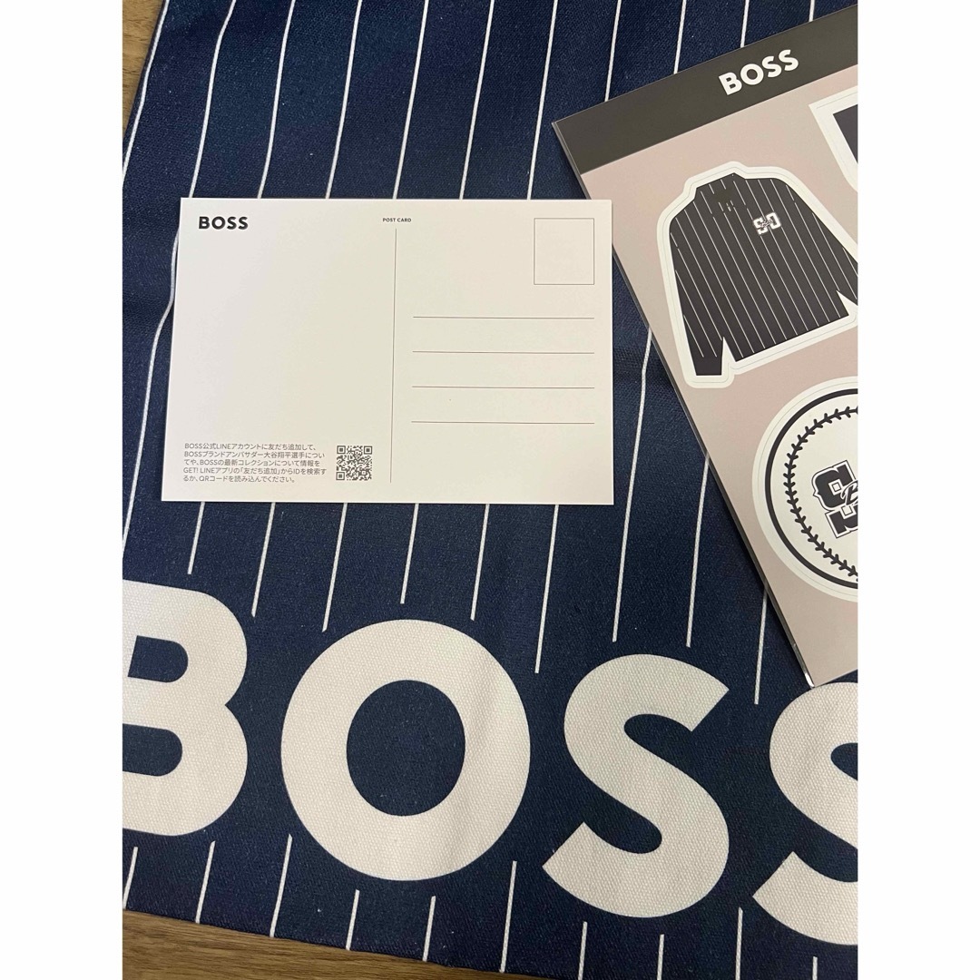 BOSS(ボス)の非売品3点セット　BOSS×大谷翔平 トートバッグ&ステッカー レディースのバッグ(トートバッグ)の商品写真